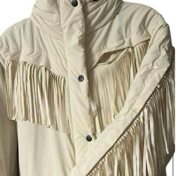 Stunning ivory Fringe skiing outfit SzM winter snow wear snowboard ski wear - Picture 10 of 16